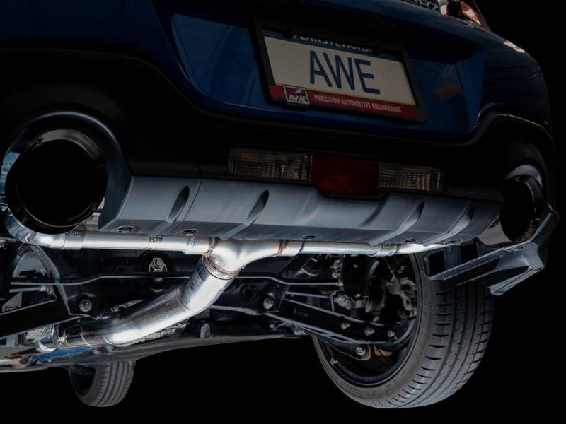 AWE Subaru BRZ / Toyota GR86 / Toyota 86 Track Edition Cat-Back Exhaust- Diamond Black Tips - Striker Modified