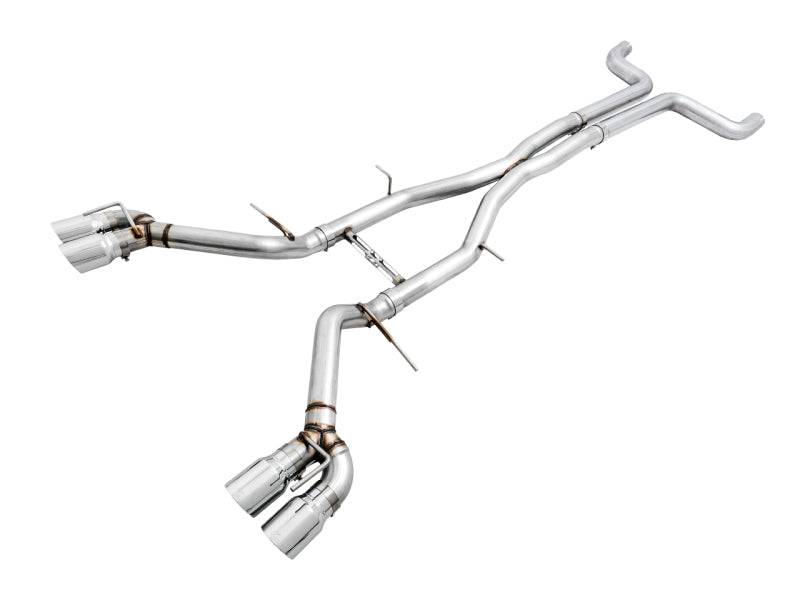 AWE Tuning 16-19 Chevy Camaro SS Non-Res Cat-Back Exhaust - Track Edition (Quad Chrome Silver Tips) - Striker Modified