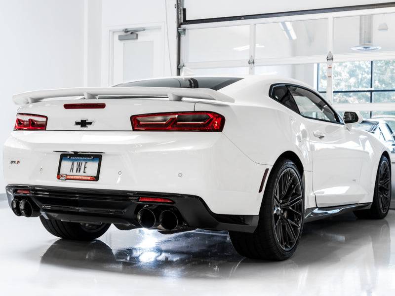 AWE Tuning 16-19 Chevy Camaro SS Res Cat-Back Exhaust -Touring Edition (Quad Diamond Black Tips) - Striker Modified