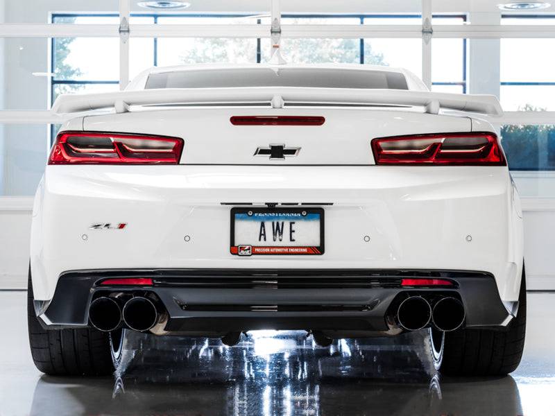 AWE Tuning 16-19 Chevy Camaro SS Res Cat-Back Exhaust -Touring Edition (Quad Diamond Black Tips) - Striker Modified