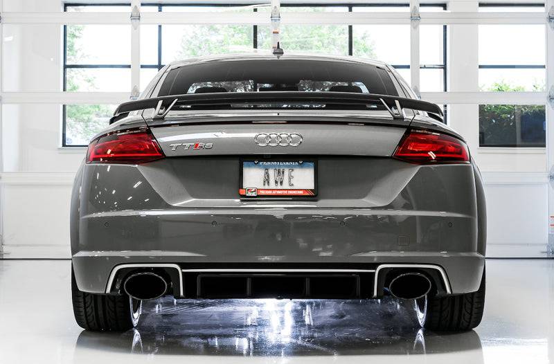 AWE Tuning 18-19 Audi TT RS 8S/RK3 2.5L Turbo Track Edition Exhaust - Diamond Black RS-Style Tips - Striker Modified