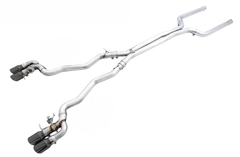 AWE Tuning 18-19 BMW F90 M5 SwitchPatch Cat-Back Exhaust- Black Diamond Tips - Striker Modified