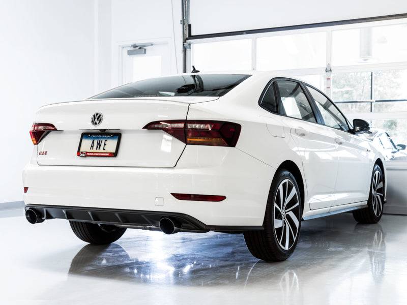 AWE Tuning 18-21 Volkswagen Jetta GLI Mk7 Track Edition Exhaust - Diamond Black Tips (Fits OEM DP) - Striker Modified