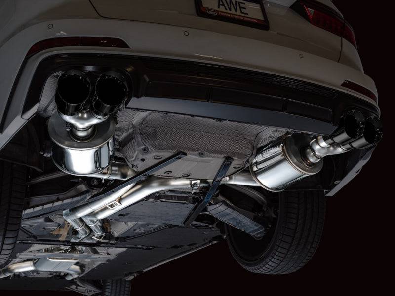 AWE Tuning 19-23 Audi C8 S6/S7 2.9T V6 AWD Touring Edition Exhaust - Diamond Black Tips - Striker Modified