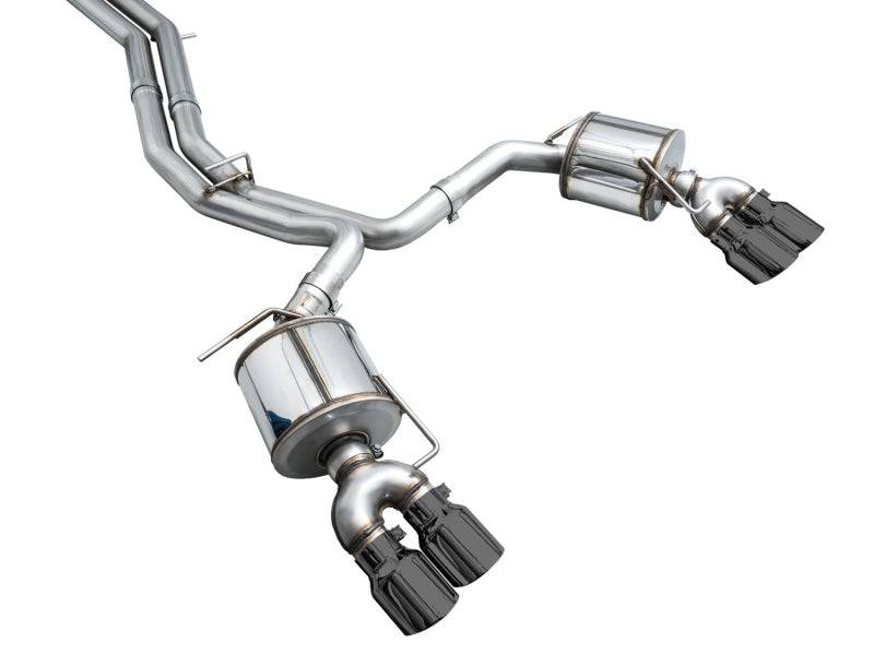 AWE Tuning 19-23 Audi C8 S6/S7 2.9T V6 AWD Touring Edition Exhaust - Diamond Black Tips - Striker Modified