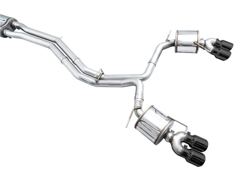 AWE Tuning 19-23 Audi C8 S6/S7 2.9T V6 AWD Touring Edition Exhaust - Diamond Black Tips - Striker Modified