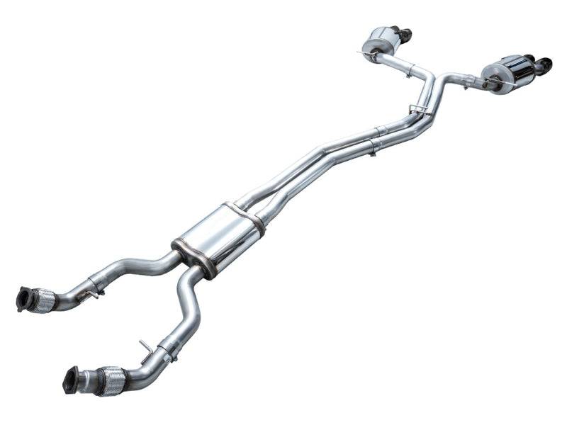 AWE Tuning 19-23 Audi C8 S6/S7 2.9T V6 AWD Touring Edition Exhaust - Diamond Black Tips - Striker Modified