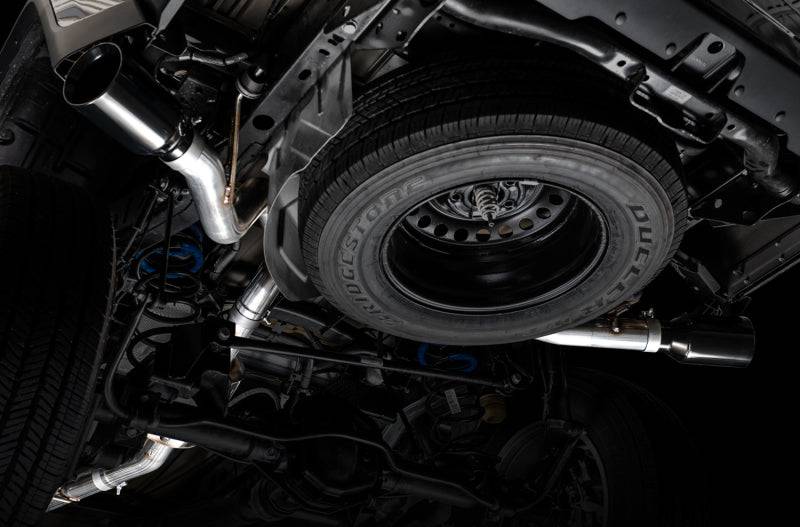 AWE Tuning 20-21 Jeep Gladiator JT 3.6L Tread Edition Cat-Back Dual Exhaust - Diamond Black Tip - Striker Modified