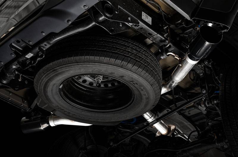 AWE Tuning 20-21 Jeep Gladiator JT 3.6L Tread Edition Cat-Back Dual Exhaust - Diamond Black Tip - Striker Modified