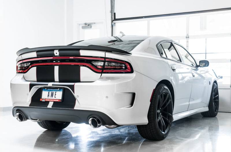AWE Tuning 2015+ Dodge Charger 6.4L/6.2L Supercharged Track Edition Exhaust - Chrome Silver Tips - Striker Modified