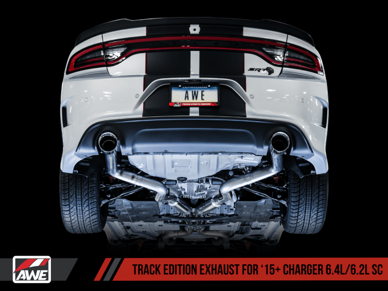 AWE Tuning 2015+ Dodge Charger 6.4L/6.2L Supercharged Track Edition Exhaust - Chrome Silver Tips - Striker Modified