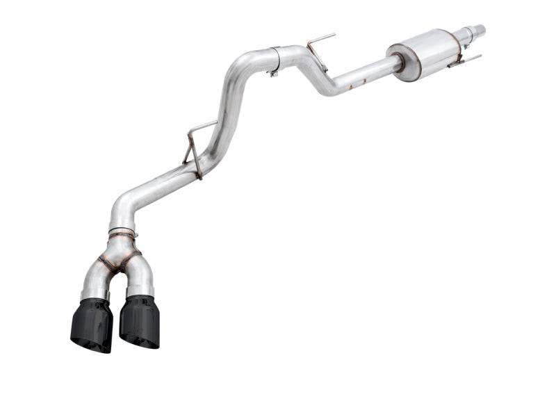 AWE Tuning 2015+ Ford F-150 0FG Single Exit Performance Exhaust System w/4.5in Diamond Black Tips - Striker Modified