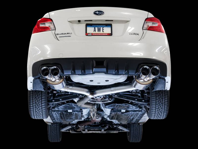AWE Tuning 2015+ Subaru WRX VA Sedan Touring Edition Exhaust - Chrome Silver Tips (102mm) - Striker Modified