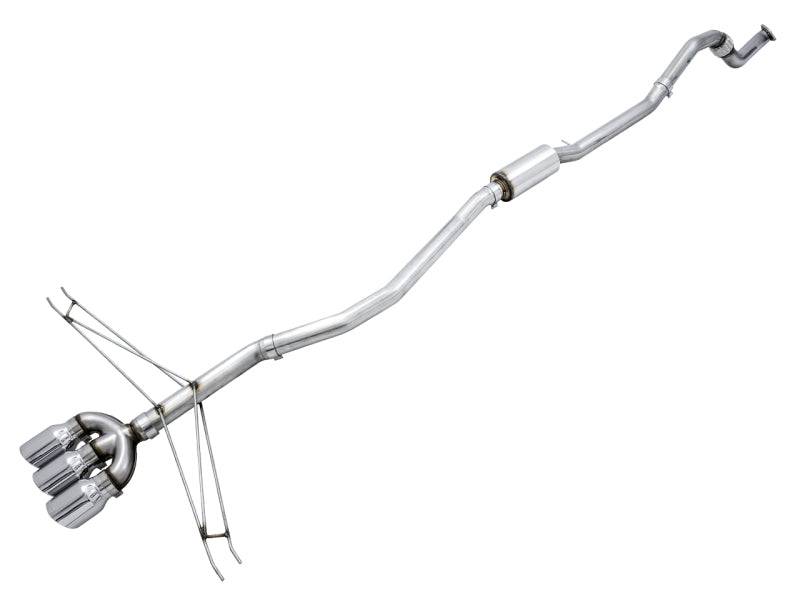 AWE Tuning 2016+ Honda Civic Si Track Edition Exhaust w/Front Pipe & Triple Chrome Silver Tips - Striker Modified