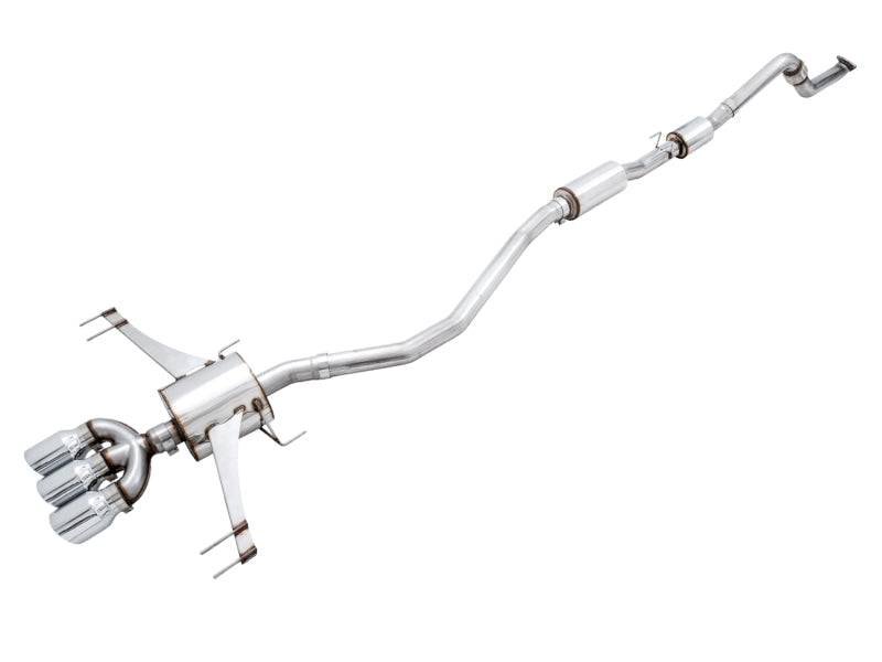 AWE Tuning 2017+ Honda Civic Type R Touring Edition Exhaust w/Front & Mid Pipes - Chrome Silver Tips - Striker Modified