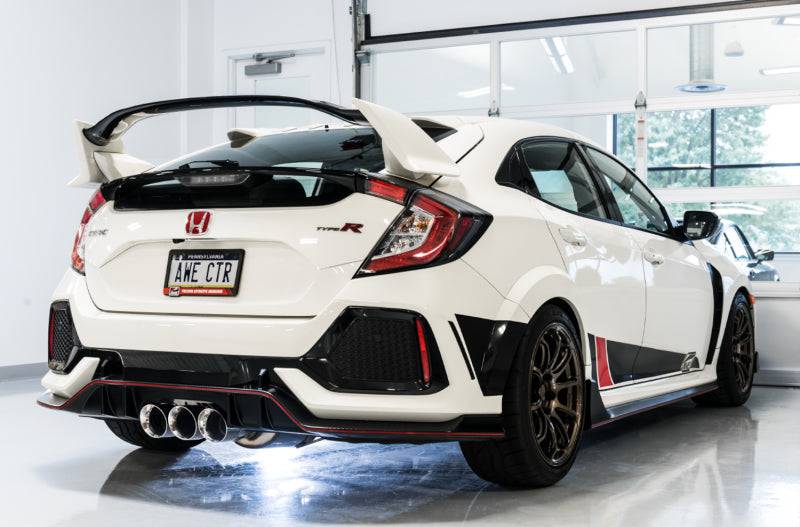 AWE Tuning 2017+ Honda Civic Type R Track Edition Exhaust w/Front Pipe & Triple Chrome Silver Tips - Striker Modified