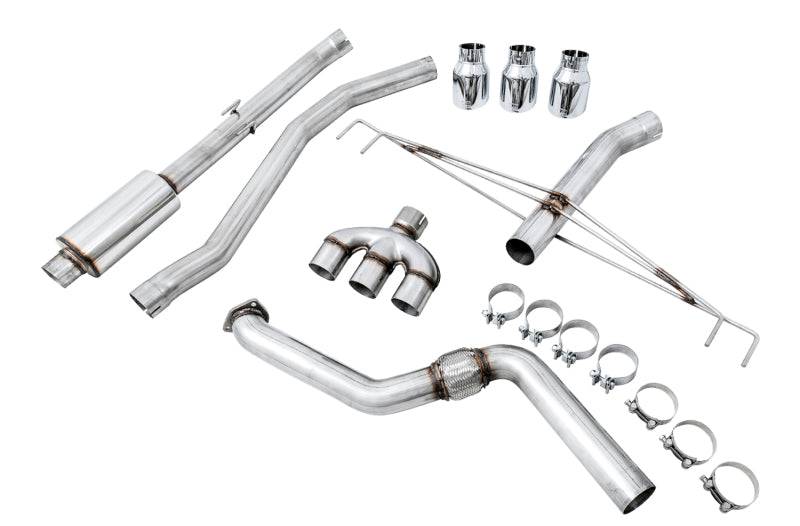 AWE Tuning 2017+ Honda Civic Type R Track Edition Exhaust w/Front Pipe & Triple Chrome Silver Tips - Striker Modified