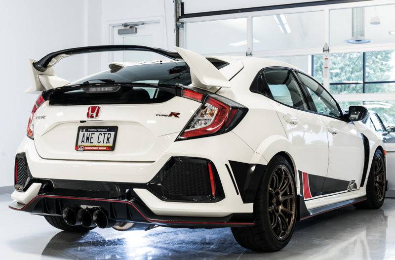 AWE Tuning 2017+ Honda Civic Type R Track Edition Exhaust w/Front Pipe & Triple Diamond Black Tips - Striker Modified