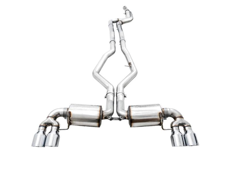 AWE Tuning 2019+ BMW M340i (G20) Non-Resonated Touring Edition Exhaust - Quad Chrome Silver Tips - Striker Modified