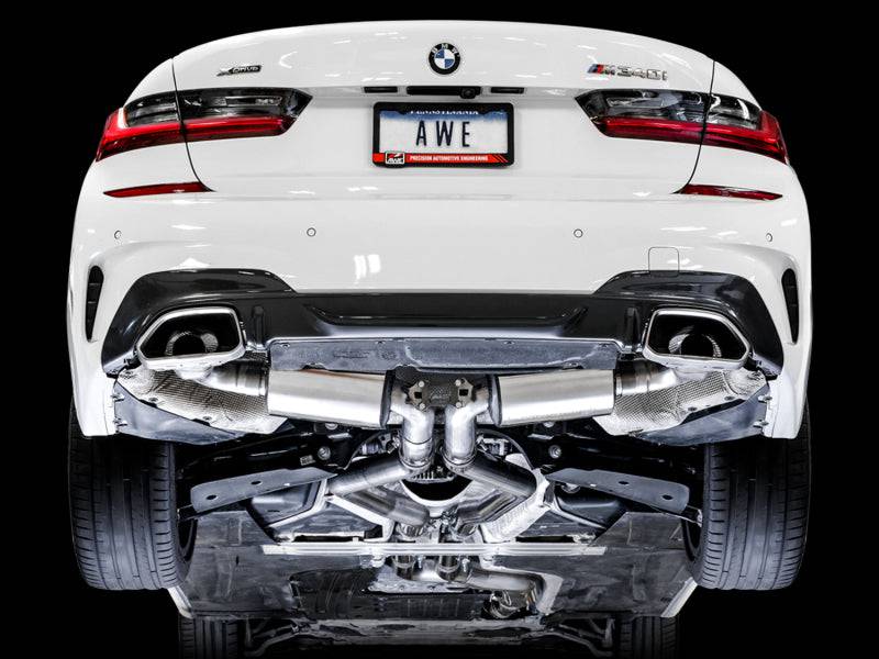 AWE Tuning 2019+ BMW M340i (G20) Non-Resonated Touring Edition Exhaust (Use OE Tips) - Striker Modified