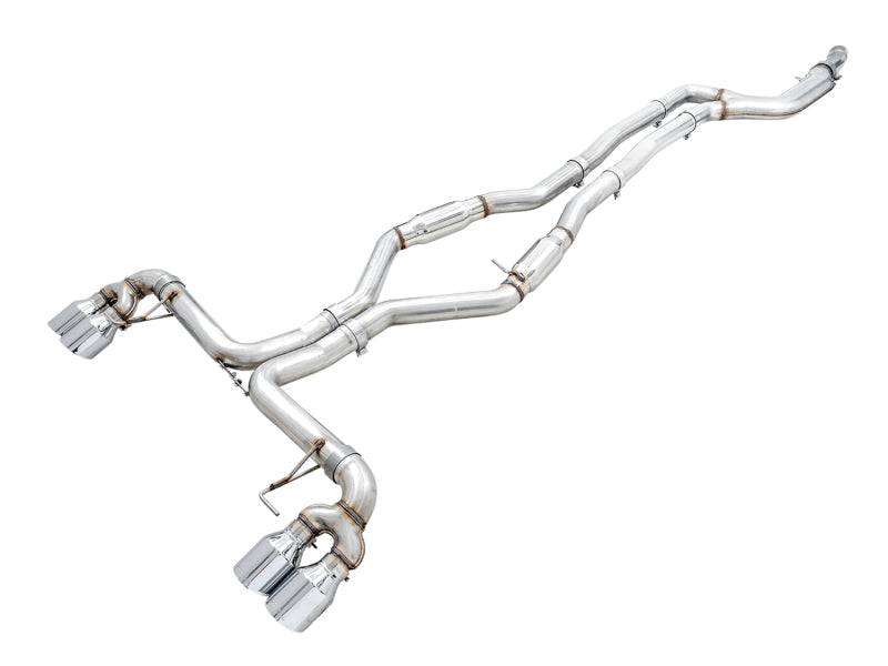 AWE Tuning 2019+ BMW M340i (G20) Track Edition Exhaust - Quad Chrome Silver Tips - Striker Modified