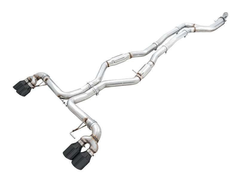 AWE Tuning 2019+ BMW M340i (G20) Track Edition Exhaust - Quad Diamond Black Tips - Striker Modified