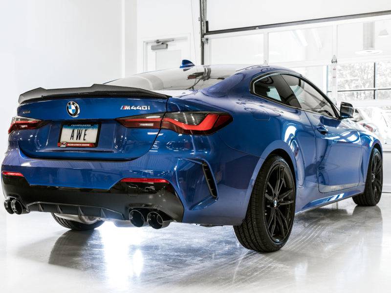 AWE Tuning 2019+ BMW M340i (G20) Track Edition Exhaust - Quad Diamond Black Tips - Striker Modified