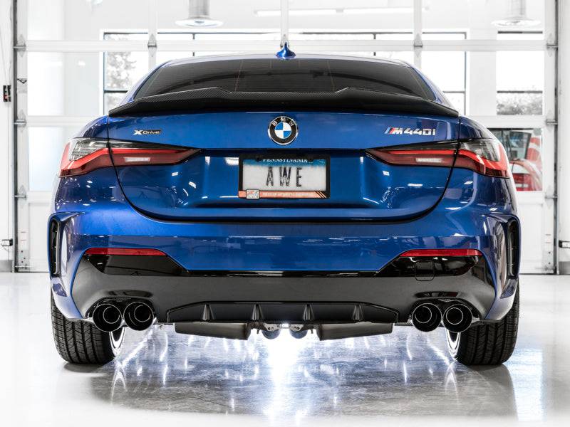 AWE Tuning 2019+ BMW M340i (G20) Track Edition Exhaust - Quad Diamond Black Tips - Striker Modified