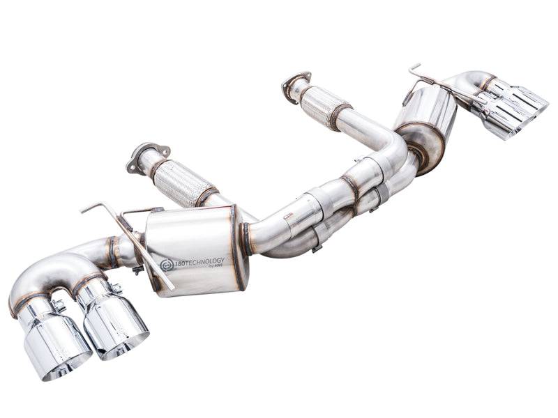 AWE Tuning 2020 Chevrolet Corvette (C8) Touring Edition Exhaust - Quad Chrome Silver Tips - Striker Modified