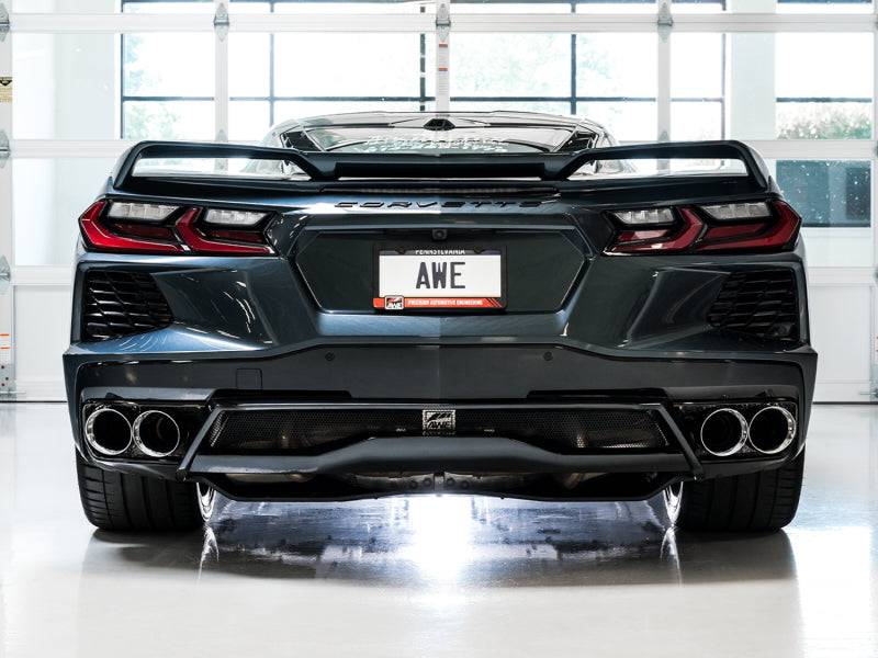 AWE Tuning 2020 Chevrolet Corvette (C8) Touring Edition Exhaust - Quad Chrome Silver Tips - Striker Modified