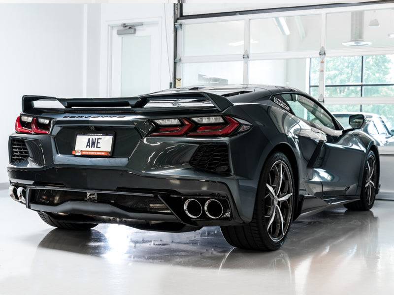 AWE Tuning 2020 Chevrolet Corvette (C8) Touring Edition Exhaust - Quad Chrome Silver Tips - Striker Modified