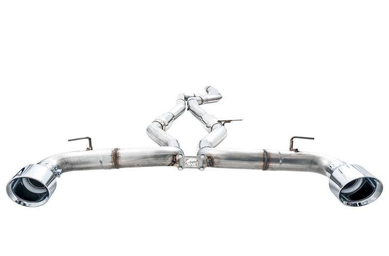 AWE Tuning 2020 Toyota Supra A90 Track Edition Exhaust - 5in Chrome Silver Tips - Striker Modified