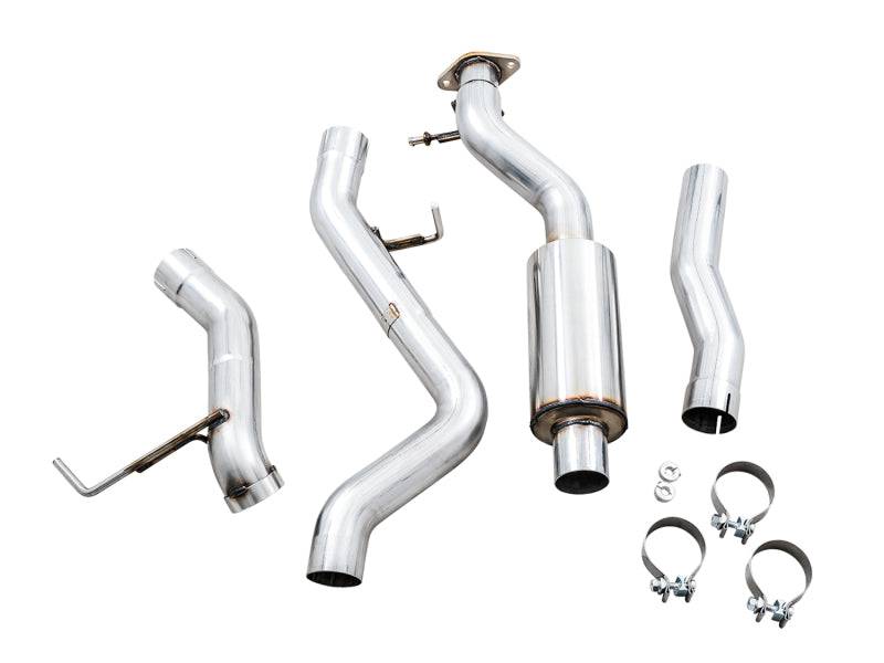 AWE Tuning 2021+ Ford Bronco 0FG Exhaust (No Tips) w/ Bash Guard - Striker Modified