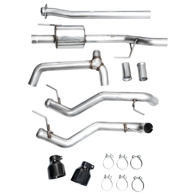 AWE Tuning 2021+ Ford F-150 Tremor (w/ Bumper Cutouts) 0FG Non-Resonated Catback -Diamond Black Tips - Striker Modified