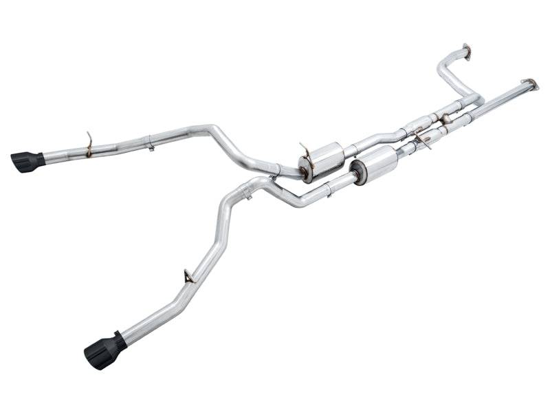 AWE Tuning 2021 RAM 1500 TRX 0FG Cat-Back Exhaust - Diamond Black Tips - Striker Modified
