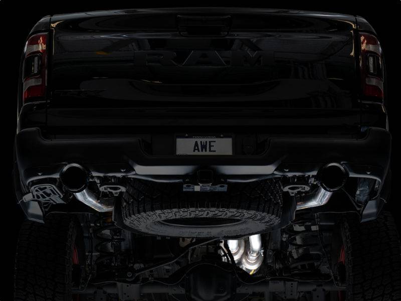 AWE Tuning 2021 RAM 1500 TRX 0FG Cat-Back Exhaust - Diamond Black Tips - Striker Modified