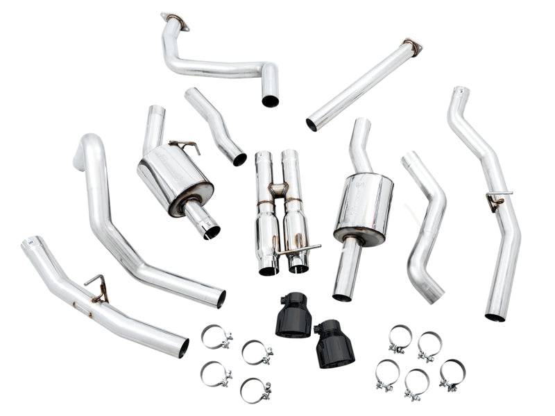 AWE Tuning 2021 RAM 1500 TRX 0FG Cat-Back Exhaust - Diamond Black Tips - Striker Modified
