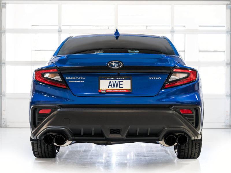 AWE Tuning 2022+ VB Subaru WRX Track Edition Exhaust - Diamond Black Tips - Striker Modified
