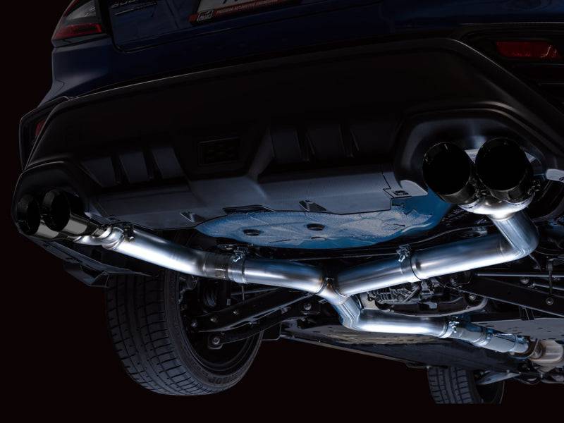 AWE Tuning 2022+ VB Subaru WRX Track Edition Exhaust - Diamond Black Tips - Striker Modified
