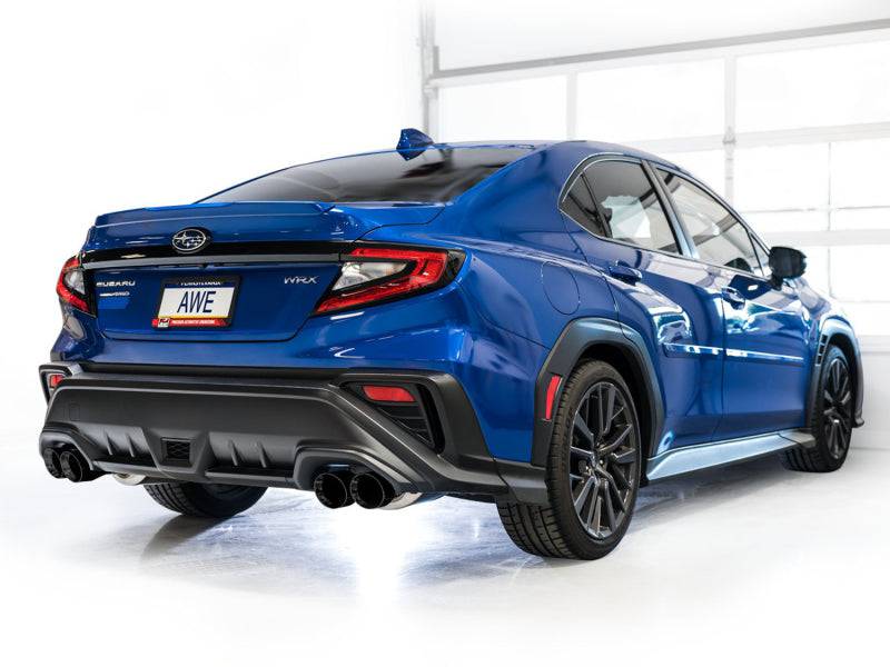 AWE Tuning 2022+ VB Subaru WRX Track Edition Exhaust - Diamond Black Tips - Striker Modified