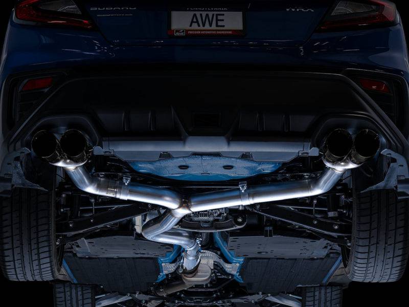 AWE Tuning 2022+ VB Subaru WRX Track Edition Exhaust - Diamond Black Tips - Striker Modified