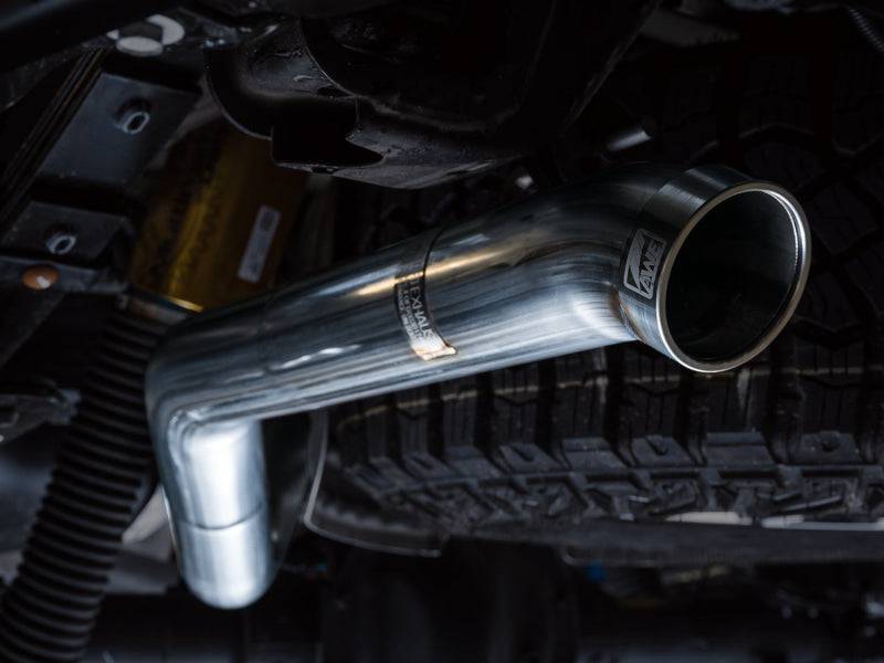 AWE Tuning 22-23 GMC Sierra 1500 AT4X 6.2L 0FG Catback Split Dual (Flat Bumper) - Bashguard(No Tips) - Striker Modified