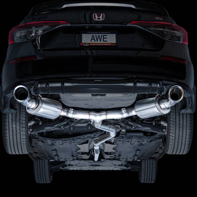 AWE Tuning 22+ Honda Civic Si/Acura Integra Touring Edition Catback Exhaust - Dual Chrome Silver Tip - Striker Modified