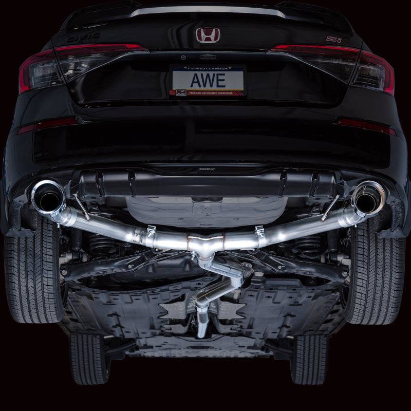 AWE Tuning 22+ Honda Civic Si/Acura Integra Track Edition Catback Exhaust - Dual Chrome Silver Tips - Striker Modified