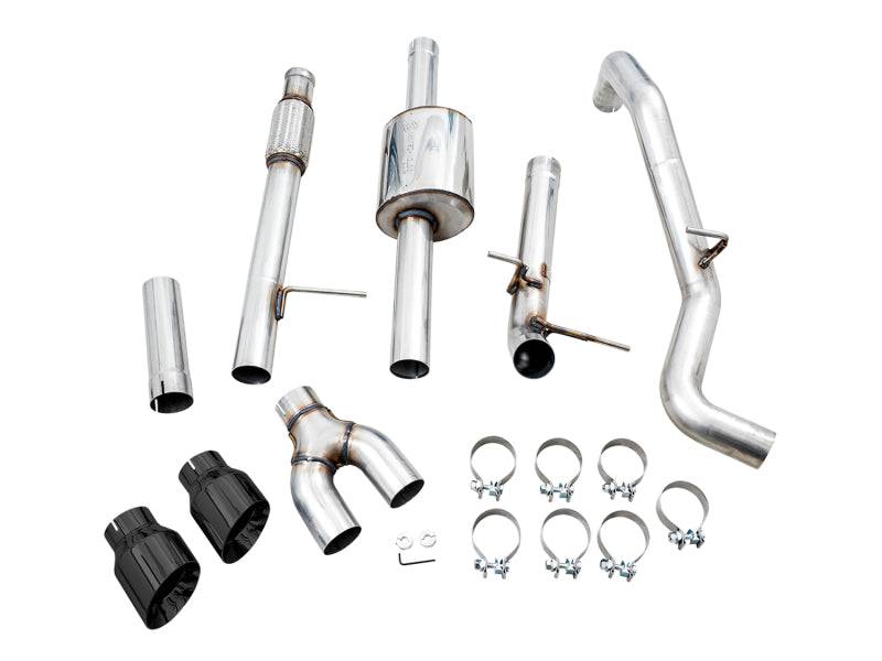 AWE Tuning 4th Gen GM 1500 5.3L 0FG Catback Dual Side Exit (Flat Bumper) - Diamond Tips - Striker Modified