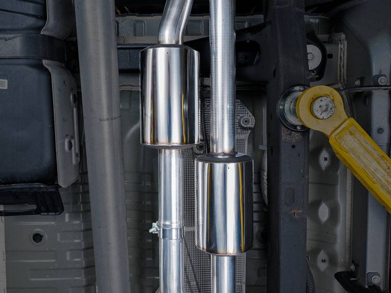 AWE Tuning 4th Gen GM 1500 6.2L 0FG Catback Split Rear Exit (w/ Bumper Cutouts) - Quad Chrome Tips - Striker Modified