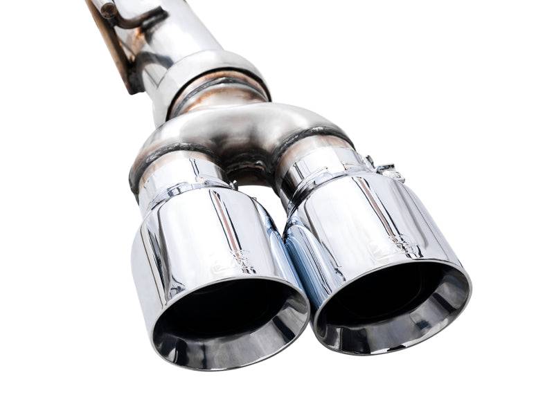 AWE Tuning 4th Gen GM 1500 6.2L 0FG Catback Split Rear Exit (w/ Bumper Cutouts) - Quad Chrome Tips - Striker Modified