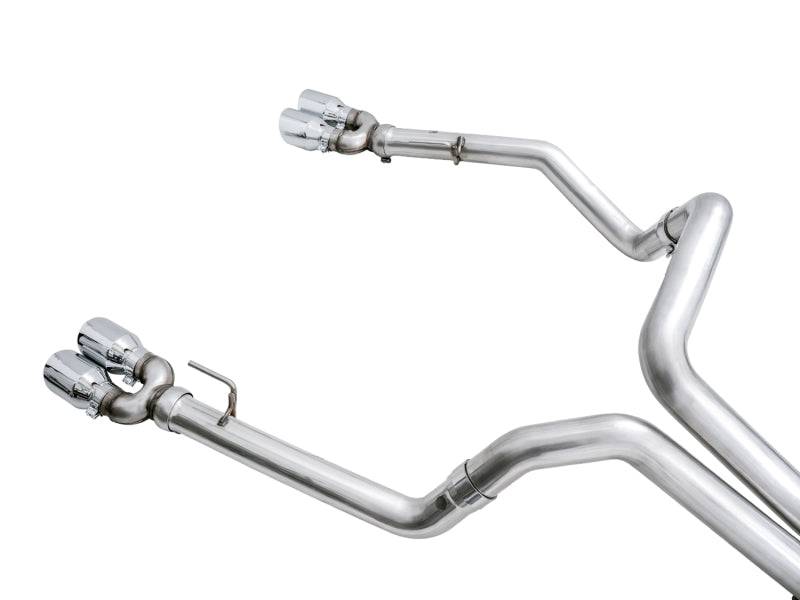 AWE Tuning 4th Gen GM 1500 6.2L 0FG Catback Split Rear Exit (w/ Bumper Cutouts) - Quad Chrome Tips - Striker Modified