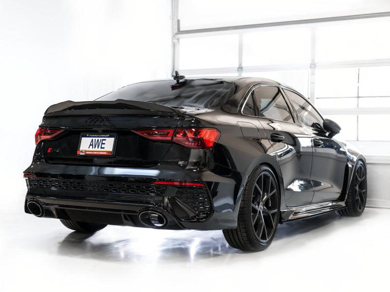AWE Tuning Audi 22-23 8Y RS3 Cat-Back Track Edition Exhaust System - No Tips - Striker Modified