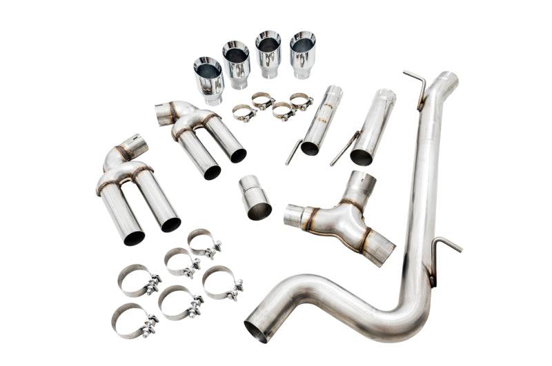 AWE Tuning Audi 8V S3 Track Edition Exhaust w/Chrome Silver Tips 102mm - Striker Modified